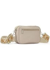Umh&auml;ngetasche Lascana "Minibag", Damen, Gr. B/H/T: 19cm x 15cm x 8cm, grau (taupe), Stoff, Textil, unifarben, Taschen Umh&auml;ngetasche, mit auswechselbaren Schulterriemen VEGAN.