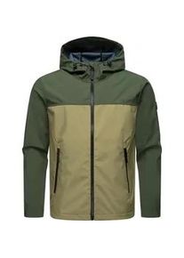 Softshelljacke Ragwear "Shellwie Block", Herren, Gr. M (50), gr&uuml;n (olivgr&uuml;n), Obermaterial: 100% Polyester; Futter: 100% Polyester, gerade h&uuml;ftbedeckend, &Auml;rmel ohne &Auml;rmelschlitz Windstopperb&uuml;ndchen, Jacken Softshelljacke, wasserdichte Herren &Uuml;bergangsjacke mit gro&szlig;er Kapuze