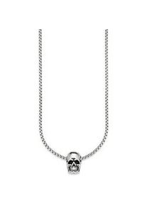 Kette mit Anh&auml;nger Bruno Banani "Schmuck Geschenk Halskette Scull Totenkopf Venezianerkette", silber (edelstahlfarben), Halsketten, Herren, Edelstahl, L: 55 B: 3mm, B:3mm