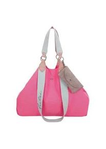 Henkeltasche Fritzi aus Preussen "Izzy", Damen, Gr. B/H/T: 16cm x 36cm x 50cm, pink (pink, blau), Baumwolle, unifarben, Taschen, aus veganen Materialien