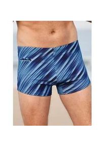 Badehose feel good, Herren, Gr. 8, Normalgr&ouml;&szlig;en, blau (marine, mittelblau, bedruckt), Elasthan, Polyamid, Badehosen Badehose