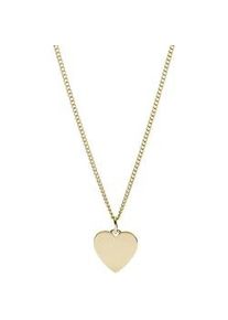 Kette mit Anh&auml;nger Fossil "Schmuck Edelstahl DREW HEART VINTAGE ICONIC Herz", gold (gelbgoldfarben), Halsketten, Damen, Edelstahl, L: 51