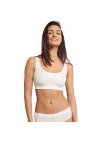 Bustier Sloggi "EVER Ease", Damen, Gr. S, N-Gr, wei&szlig; (silk wei&szlig;), Single Jersey, Obermaterial: 82% Baumwolle, 18% Elasthan, unifarben, BHs Bustier, temperaturausgleichend, Baumwolle, U-Ausschnitt, atmungsaktiv