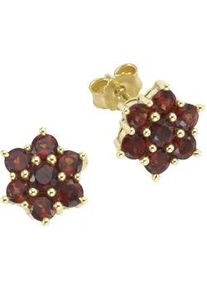 Paar Ohrstecker Vivance "333/- Gelbgold mit Granat", gelb (gelb, rot), Ohrringe, Damen, one-size, Gold