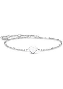 Armband Thomas Sabo "Herz mit Kugeln" Gr. 19, silber (silberfarben), Armb&auml;nder, Damen, 19, Silber 925 (recycelt), Armband
