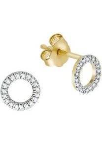 Paar Ohrstecker Vivance "375 Gelbgold zweifarbig", gelb (gelb, wei&szlig;), Ohrringe, Damen, one-size, 0,06, Gold