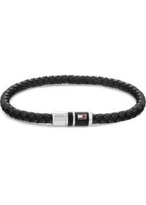 Armband Tommy Hilfiger "Schmuck Edelstahl Armschmuck Lederarmband CASUAL", bunt (schwarz, edelstahlfarben, wei&szlig;, blau, rot), Armb&auml;nder, Herren, 19cm, Edelstahl Leder, Edelstahl, Leder, Armband