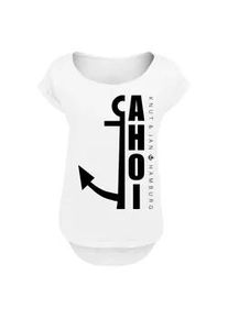 T-Shirt F4NT4STIC "PLUS SIZE Ahoi Anker Crop Knut & Jan Hamburg", Damen, Gr. 5XL, wei&szlig;, Obermaterial: 100% Baumwolle, regular fit, Rundhals, ohne B&uuml;ndchen, Shirts T-Shirt, Print