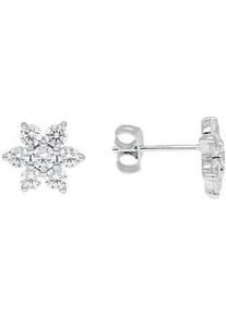 Paar Ohrstecker Firetti "Schmuck Geschenk Silber 925 Ohrschmuck Sterne", silber (silberfarben, kristallwei&szlig;), Ohrringe, Damen, 9mm, Silber 925 (Sterlingsilber), mit Zirkonia (synth.)
