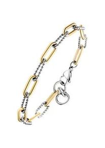 Armband Jobo "Paperclip", bunt (mehrfarbig), Armb&auml;nder, Damen, 21,5cm, Edelstahl, Armband, aus Edelstahl Bicolor-Optik 21,5 cm