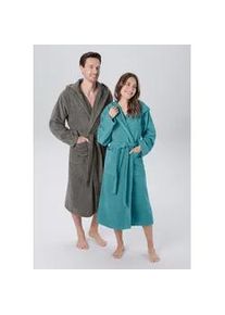Unisex-Bademantel OTTO HOME "Regona, Hotelbademantel, Morgenmantel, Standardl&auml;nge & &Uuml;berl&auml;nge" Gr. XXL, grau (anthrazit), L:125cm, Veloursfrottier, Hausm&auml;ntel, Damen & Herren, mit Taschen, flauschig, weich, Velours, Sauna & Spa