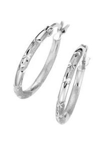 Paar Creolen Firetti "Schmuck Geschenk Silber 925 Ohrschmuck Ohrringe Diamantierung", silber (silberfarben), Ohrringe, Damen, Silber 925 (Sterlingsilber)