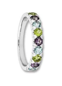 Silberring ONE ELEMENT "Amethyst & Peridot & Blau Topas Ring aus 925 Silber" Gr. 54, silber, Fingerringe, Damen, 54, Silber 925 (Sterlingsilber), Silberring, Dezente Eleganz &ndash; feines Leuchten f&uuml;r viele Anl&auml;sse