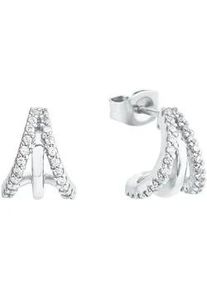 Paar Ohrstecker Amor "2026261", bunt (silberfarben, wei&szlig;, kristallwei&szlig;), Ohrringe, Damen, Silber 925 (Sterlingsilber), mit Zirkonia (synth.)