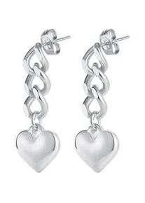 Paar Ohrstecker Firetti "Schmuck Geschenk Ohrschmuck Herz", silber (edelstahlfarben), Ohrringe, Damen, Edelstahl