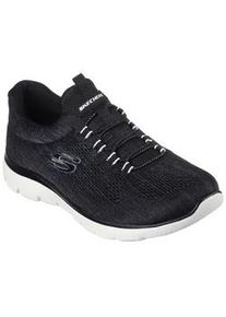 Slip-On Sneaker Skechers "SUMMITS-FUN FLARE", Damen, Gr. 43, schwarz-wei&szlig; (schwarz, wei&szlig;), Synthetik, Textil, meliert, Schuhe, Trainingsschuh in veganer Verarbeitung