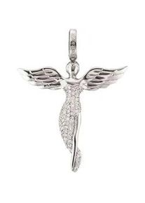 Engelanh&auml;nger Engelsrufer "Bright like a diamond ENGEL MIT STEIN" Gr. S, silber (silber, 925, kristallwei&szlig;), Schmuckanh&auml;nger, Damen, S (26), Silber 925 (Sterlingsilber), 3 g, mit Zirkonia (synth.)