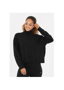 ENDURANCE ATHLECIA Strickpullover ATHLECIA "Dava", Damen, Gr. 36, schwarz, 52% Viskose, 28% Polyester, 20% Polyamid, unifarben, normal, hoch geschlossener Ausschnitt, Pullover Strickpullover, mit kuschelig-weichem Tragegef&uuml;hl