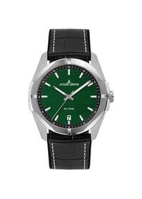 Jacques Lemans "Monte Carlo" Armbanduhr, Herrenuhr, Damenuhr, Datum, Leuchtzeiger, Lederarmband