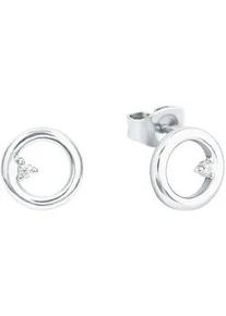 Paar Ohrstecker Amor "2026260", bunt (silberfarben, wei&szlig;, kristallwei&szlig;), Ohrringe, Damen, 8mm, Silber 925 (Sterlingsilber), mit Zirkonia (synth.)