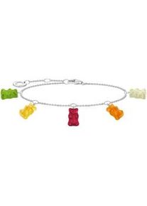 Armband Thomas Sabo "Thomas Sabo x HARIBO Schmuck: Armband mit Goldb&auml;ren bunt" Gr. 19, bunt (silberfarben, gr&uuml;n, gelb, rot, orange, wei&szlig;, gr&uuml;n, gelb, rot, orange, wei&szlig;), Armb&auml;nder, Damen, 19, Silber 925 (recycelt), Armband, mit Kristallglas