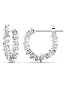 Paar Creolen Swarovski "Schmuck Geschenk Matrix Tennis Vittore Ohrringe", silber (metallfarben, kristallwei&szlig;, kristallwei&szlig;), Ohrringe, Damen, Metall, Swarovski Zirkonia (synth.)