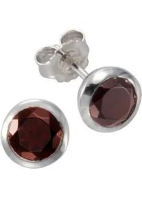 Paar Ohrstecker Vivance "925/- Sterling Silber Granat", wei&szlig; (wei&szlig;, rot), Ohrringe, Damen, one-size, Silber 925 (Sterlingsilber)