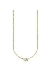 Kette mit Anh&auml;nger HECHTER PARIS "Schmuck Geschenk Silber 925 Halsschmuck Halskette mit Anh&auml;nger", gold (gelbgoldfarben, kristallwei&szlig;), Halsketten, Damen, Silber 925 (Sterlingsilber), L: 45 B: 0,6mm, mit Zirkonia (synth.), B:0,6mm