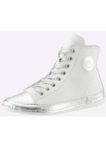 Sneaker Andrea Conti, Damen, Gr. 39, silber (wei&szlig;, silberfarben), Glattleder, Leder, Rindsleder, Schuhe Sneaker