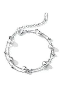 Perlenarmband Firetti "Schmuck Geschenk Armschmuck Armkette Perle", silber (edelstahlfarben, wei&szlig;), Armb&auml;nder, Damen, 21,5cm, Edelstahl Perlen, Edelstahl, Perlen, Perlenarmband, mit Perle (synth.)