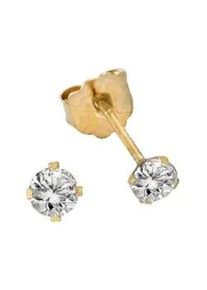 Paar Ohrstecker Firetti "Schmuck Geschenk Gold 333 Ohrschmuck gl&auml;nzender Klassiker" Gr. 3, gold (gelbgoldfarben, wei&szlig;, kristallwei&szlig;), Ohrringe, Damen, 3, Gelbgold 333, mit Zirkonia (synth.)