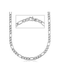 Edelstahlkette Firetti "Schmuck Geschenk Halskette Figarokette" Gr. 50, silber (silberfarben), Halsketten, Damen, 50, Edelstahl, L: 50 60 B: 4mm, Edelstahlkette, B:4mm