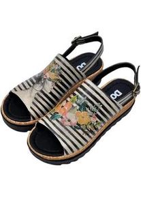 Sandalette DOGO "Gigi Sandale Dreamer Damen Sandalen", Damen, Gr. 36, Normalschaft, schwarz-wei&szlig; (natur), Lederimitat, Schuhe Sandalette, Handgefertigt