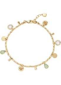 Armband Leonardo "Ella", bunt (gelbgoldfarben, kristallwei&szlig;, gelb, aquablau, gr&uuml;n, kristallwei&szlig;), Armb&auml;nder, Damen, 20cm, Edelstahl, Armband, mit Glasstein, Zirkonia (synth.)