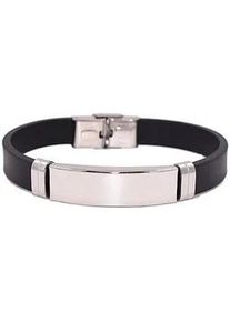 Edelstahlarmband Firetti "Schmuck Geschenk Schmuck Geschenk", schwarz (edelstahlfarben, schwarz), Armb&auml;nder, Herren, 20cm, Edelstahl Kautschuk Silikon, Edelstahl, Kautschuk, Silikon, Edelstahlarmband, Made in Germany