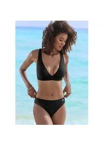 Triangel-Bikini-Top Buffalo "Bubble", Damen, Gr. 40, Cup C/D, schwarz, Obermaterial: 96% Polyamid, 4% Elasthan. Futter: 92% Polyester, 8% Elasthan, Strukturmuster, Bikini-Oberteile, mit floraler Struktur