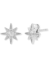 Paar Ohrstecker Engelsrufer "Stern", silber (silberfarben, kristallwei&szlig;, kristallwei&szlig;), Ohrringe, Damen, Silber 925 (Sterlingsilber), mit Zirkonia (synth.)