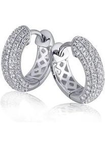 Paar Creolen Firetti "Schmuck Geschenk Silber 925 Ohrschmuck glitzernd", silber (silberfarben, kristallwei&szlig;, kristallwei&szlig;), Ohrringe, Damen, Silber 925 (Sterlingsilber), mit Zirkonia (synth.)