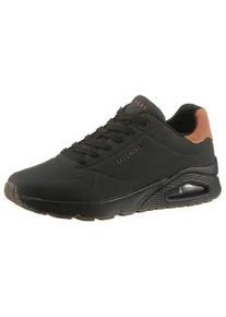 Sneaker Skechers "UNO-SUITED ON AIR", Herren, Gr. 42, schwarz, Lederimitat, Veloursleder, Schuhe Sneaker, Freizeitschuh, Halbschuh, Schn&uuml;rschuh mit modischer Keilsohle
