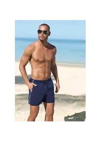 Badeshorts s.Oliver, Herren, Gr. L (52), N-Gr, blau (marine), Recycling-Polyester, unifarben, Badehosen Badeshorts, mit Markenschriftz&uuml;gen