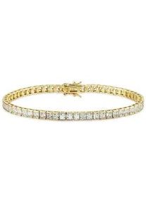 Armband Bruno Banani "Schmuck Geschenk Silber 925 Armschmuck Armkette Tennisarmband Gold" Gr. 19, gold (gelbgoldfarben, kristallwei&szlig;, kristallwei&szlig;), Armb&auml;nder, Damen, 19, Silber 925 (Sterlingsilber), Armband, mit Zirkonia (synth.)