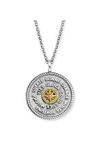 Kette mit Anh&auml;nger Engelsrufer "Talisman Bicolor", gold (silberfarben, gelbgoldfarben), Halsketten, Damen, Silber 925 (Sterlingsilber), L: 60 B: 1,42mm, B:1,42mm