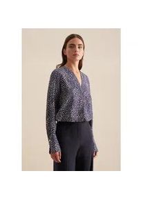 Klassische Bluse Seidensticker "Schwarze Rose", Damen, Gr. XL42, blau (dunkelblau), 100% Viskose, gemustert, regular fit, ohne Ausschnitt, Blusen, Tunika Druck