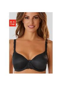 Minimizer-BH Lascana, Damen, Gr. 90, Cup F, schwarz, Microtouch, Obermaterial: 83% Polyamid, 12% Elasthan, 5% Polyester, BHs Minimizer-BH, mit B&uuml;gel, mit h&uuml;bscher Stickerei an den Tr&auml;gern