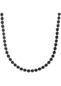 Kette ohne Anh&auml;nger s.Oliver "2038004", schwarz (edelstahlfarben, schwarz), Halsketten, Herren, Edelstahl, L: 55 B: 6mm, mit Achat, B:6mm