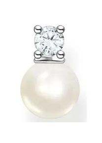 Single-Ohrstecker Thomas Sabo "Perle mit wei&szlig;em Stein", bunt (silberfarben, wei&szlig;, kristallwei&szlig;), Ohrringe, Damen, Perlen Silber 925 (recycelt), Perlen, Silber 925 (recycelt), mit Zirkonia (synth.) - mit S&uuml;&szlig;wasserzuchtperle
