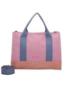 Henkeltasche Fritzi aus Preussen "Canvas Tote Bag", Damen, Gr. B/H/T: 14cm x 29,5cm x 40cm, blau (blau, rosa), Baumwolle, unifarben, Taschen, mit verstell- und abnehmbarem Schulter-Riemen