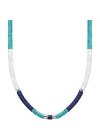 Kette ohne Anh&auml;nger Thomas Sabo "mit blauen Steinen" Gr. 42, blau (silberfarben, dunkelblau, hellblau, wei&szlig;), Halsketten, Damen, 42, Silber 925 (recycelt), B: 1mm, mit Achat, Lapislazuli, T&uuml;rkis-Imitat, B:1mm