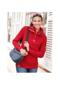 Troyer Casual Looks "Troyer-Pullover", Damen, Gr. 52, rot, 50% Baumwolle, 50% Polyacryl, unifarben, Pullover Troyer