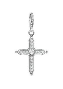 Charm-Einh&auml;nger Thomas Sabo "Charm-Anh&auml;nger Kreuz", bunt (silberfarben, wei&szlig;, wei&szlig;), Charms, Damen, Silber 925 (recycelt), mit Zirkonia (synth.)